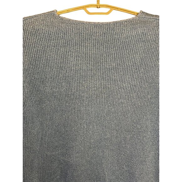 Liz Wear Petite Blue Sweater PS Tight Ribbed Knit Comfortable USA - Picture 8 of 14